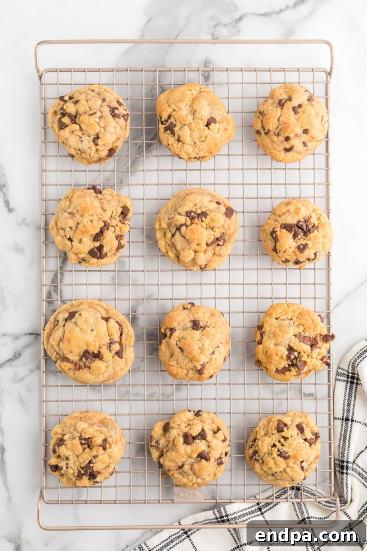 Ultimate Nutella Bomb Cookies 15 Cookies cooling on wire rack.