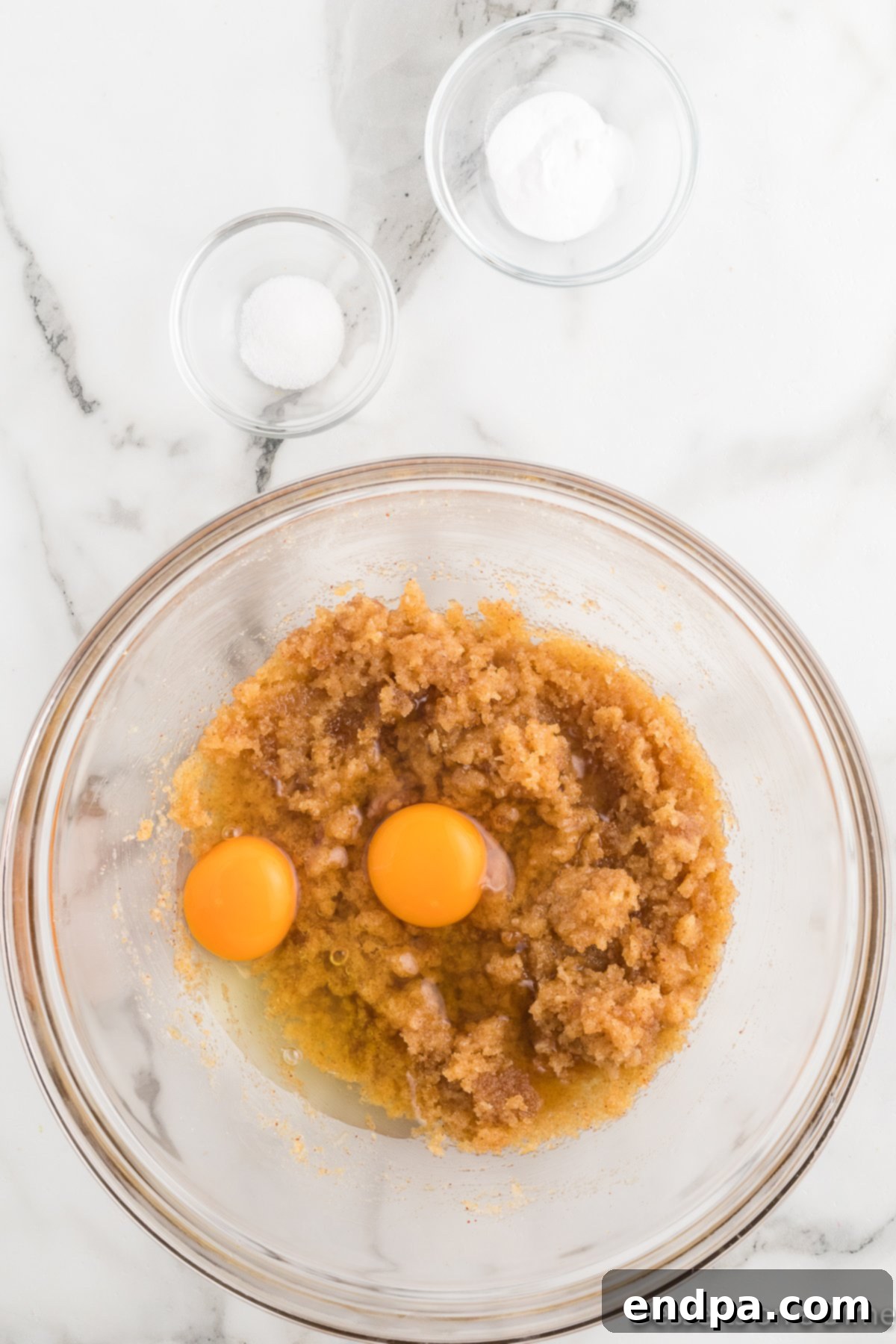 Ultimate Nutella Bomb Cookies 7 Dry ingredients folded into butter mixture.