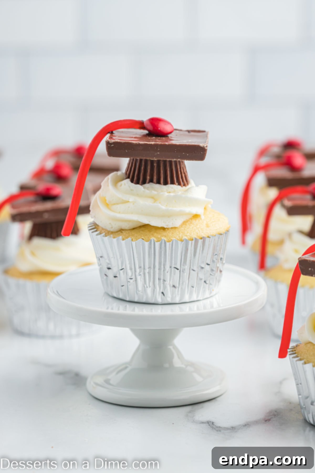 Graduation Cupcakes on a stand