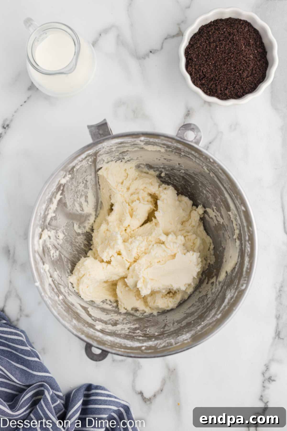 Cookies and Cream Cupcake Heaven 13 Powdered sugar and vanilla extract added to the beaten butter for frosting.