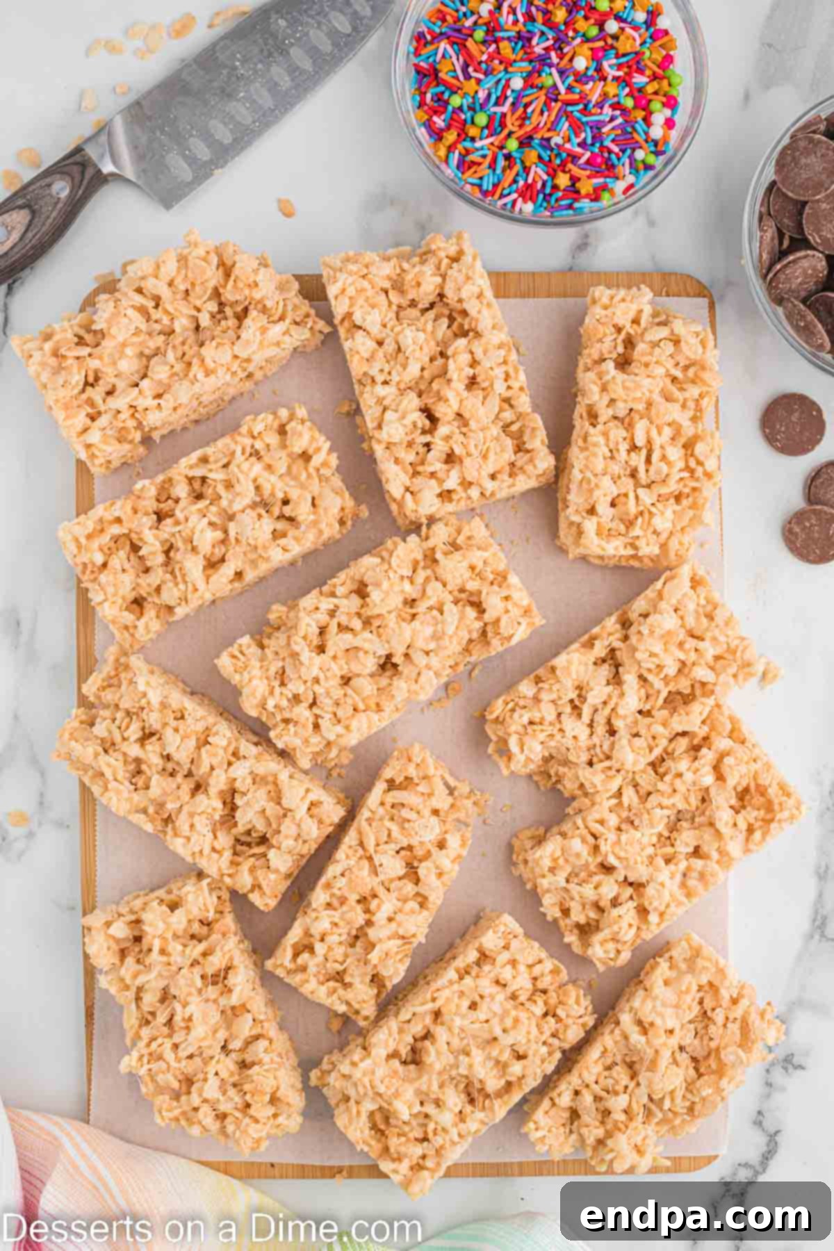 Cereal mixture cut into bars.