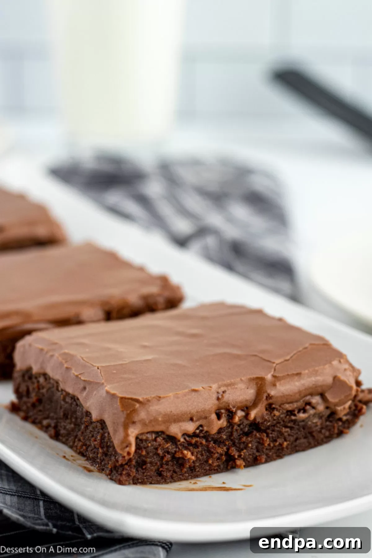 Brownies cut into squares.