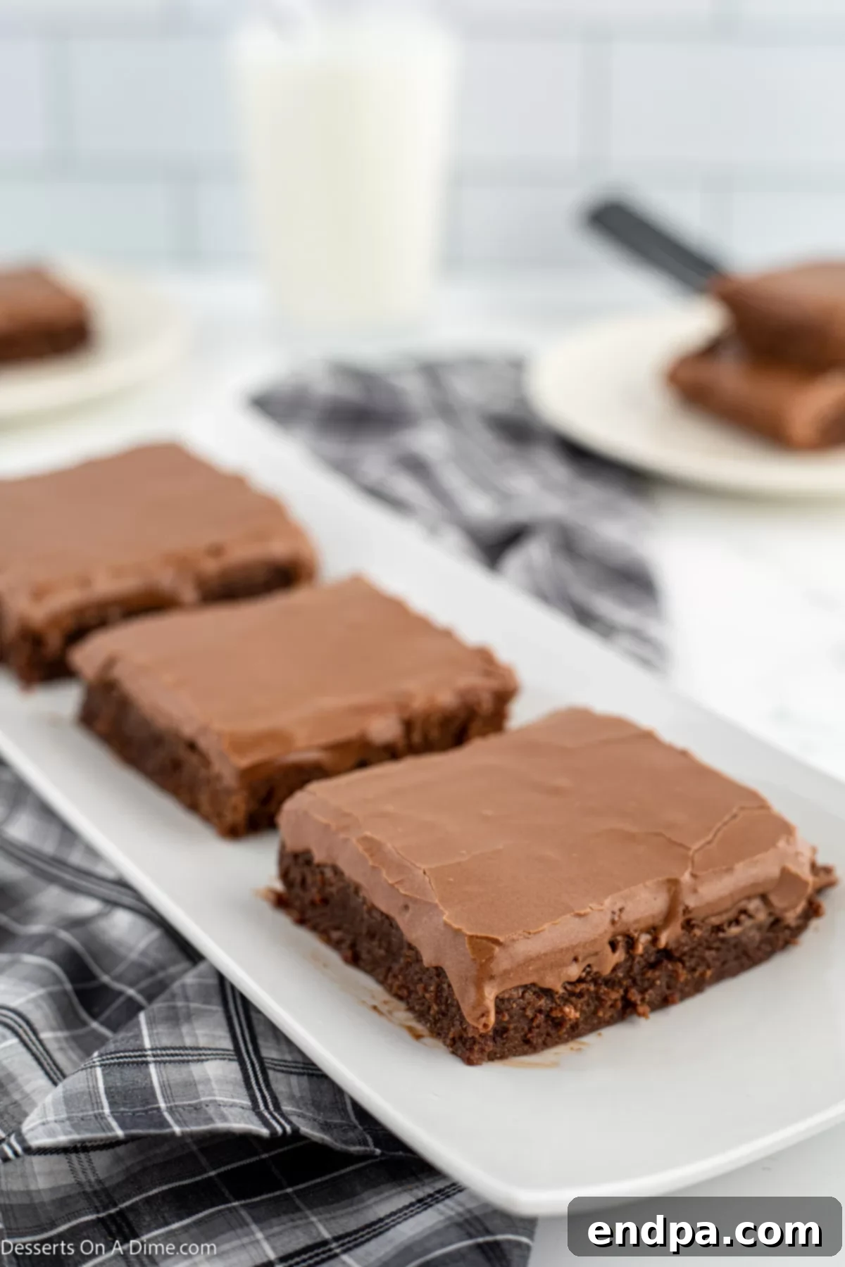 Brownies on a platter. 