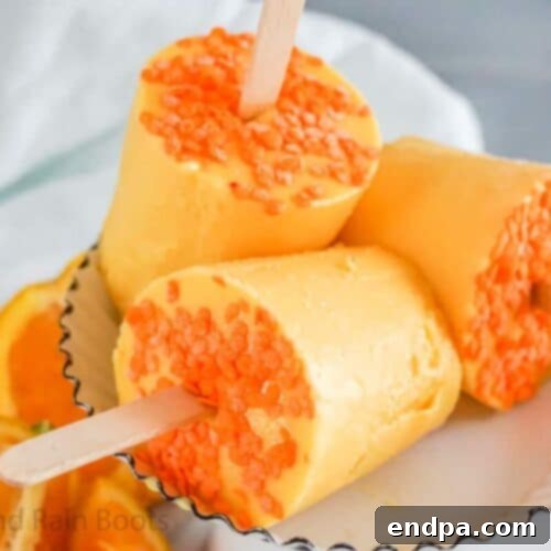 A collection of homemade creamy orange Dixie Cup pops, standing upright and ready to be enjoyed as a refreshing treat.