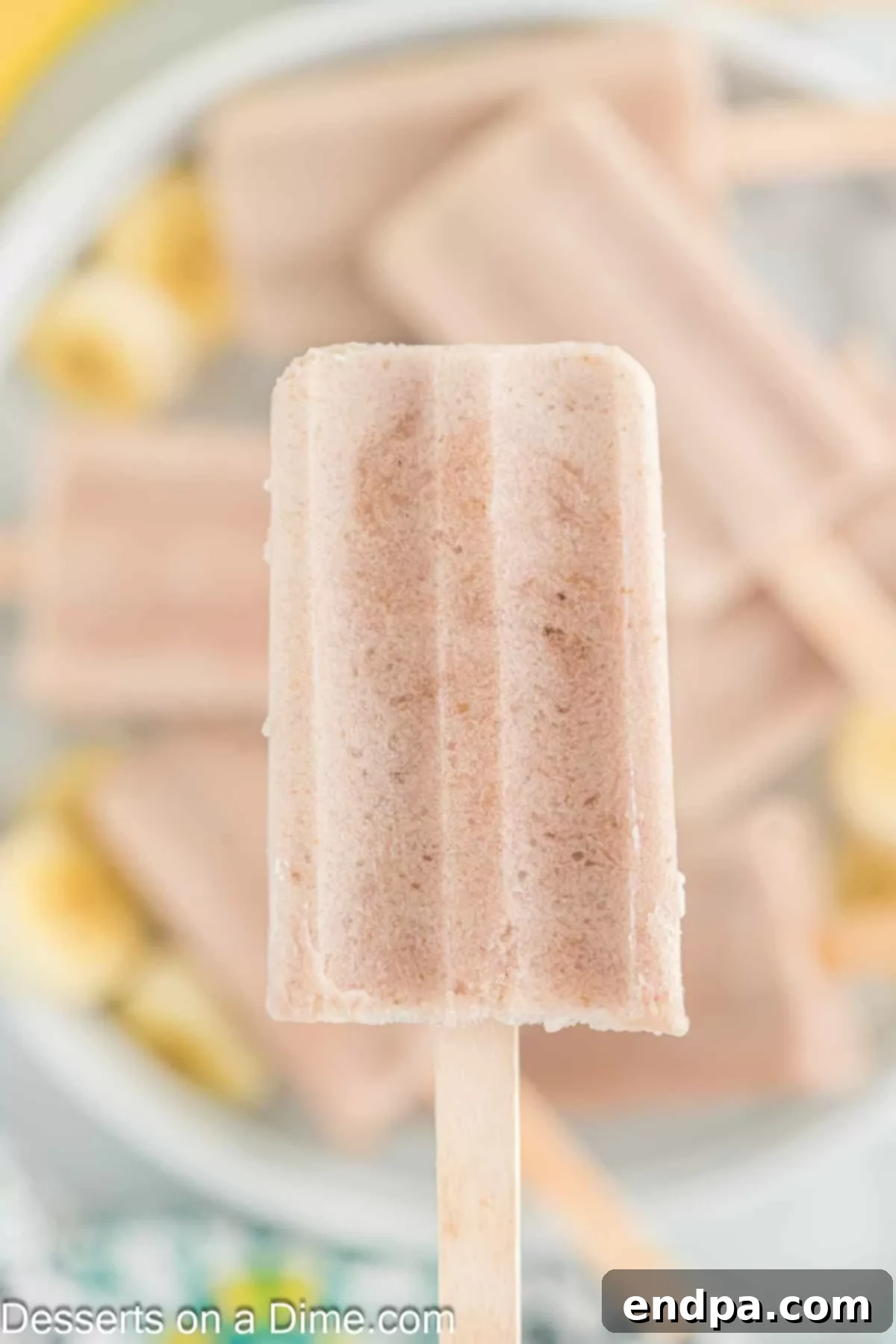 Frozen Banana Delights 8 Close up photo of popsicle.