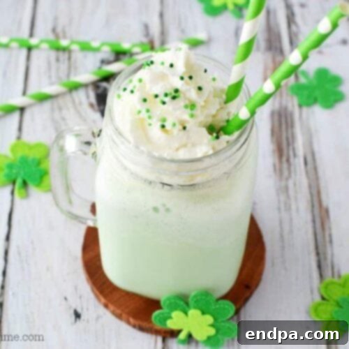 33 Scrumptious Ice Cream Treats 17 Shamrock shake in a mason jar.