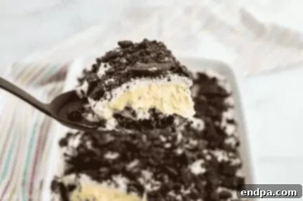 33 Scrumptious Ice Cream Treats 4 A spoonful of ice cream with oreo cookies on top.
