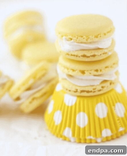 Delicate Lemon Macarons with a sweet and tangy filling, perfect for spring.