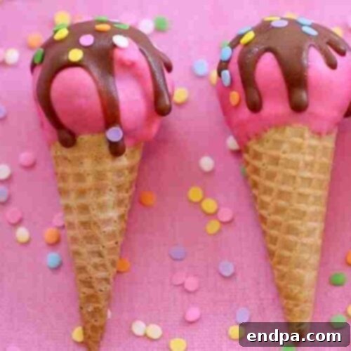 Crafting Irresistible Cake Pops 6 Playful Cake Pop Ice Cream Cones, creatively designed to look like mini scoops of ice cream.