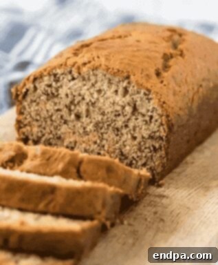 Slice of moist banana bread.