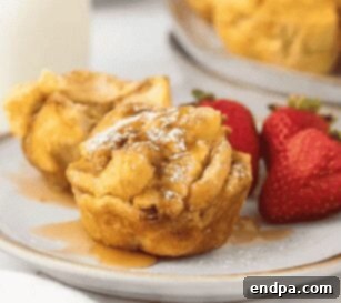 French toast muffins in a muffin tin.