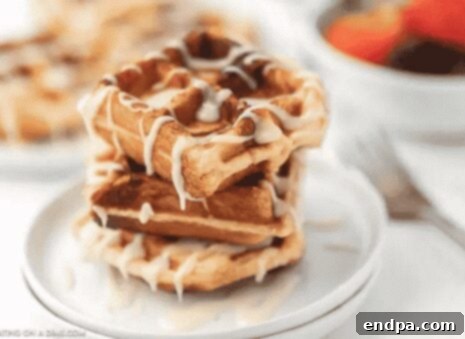 Cinnamon rolls cooked in a waffle maker.