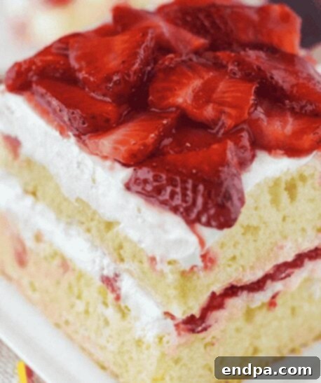 Sweet Success Treats 9 A slice of strawberry shortcake with whipped cream and fresh strawberries.