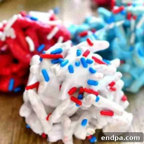 Red, White, and Blue Fireworks Treats with pop rocks.