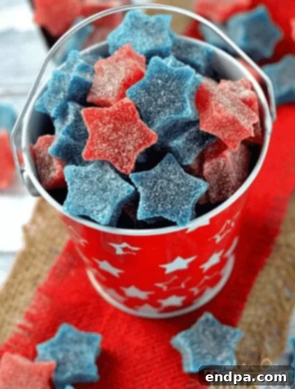 Star-Spangled Gumdrops in red, white, and blue colors.