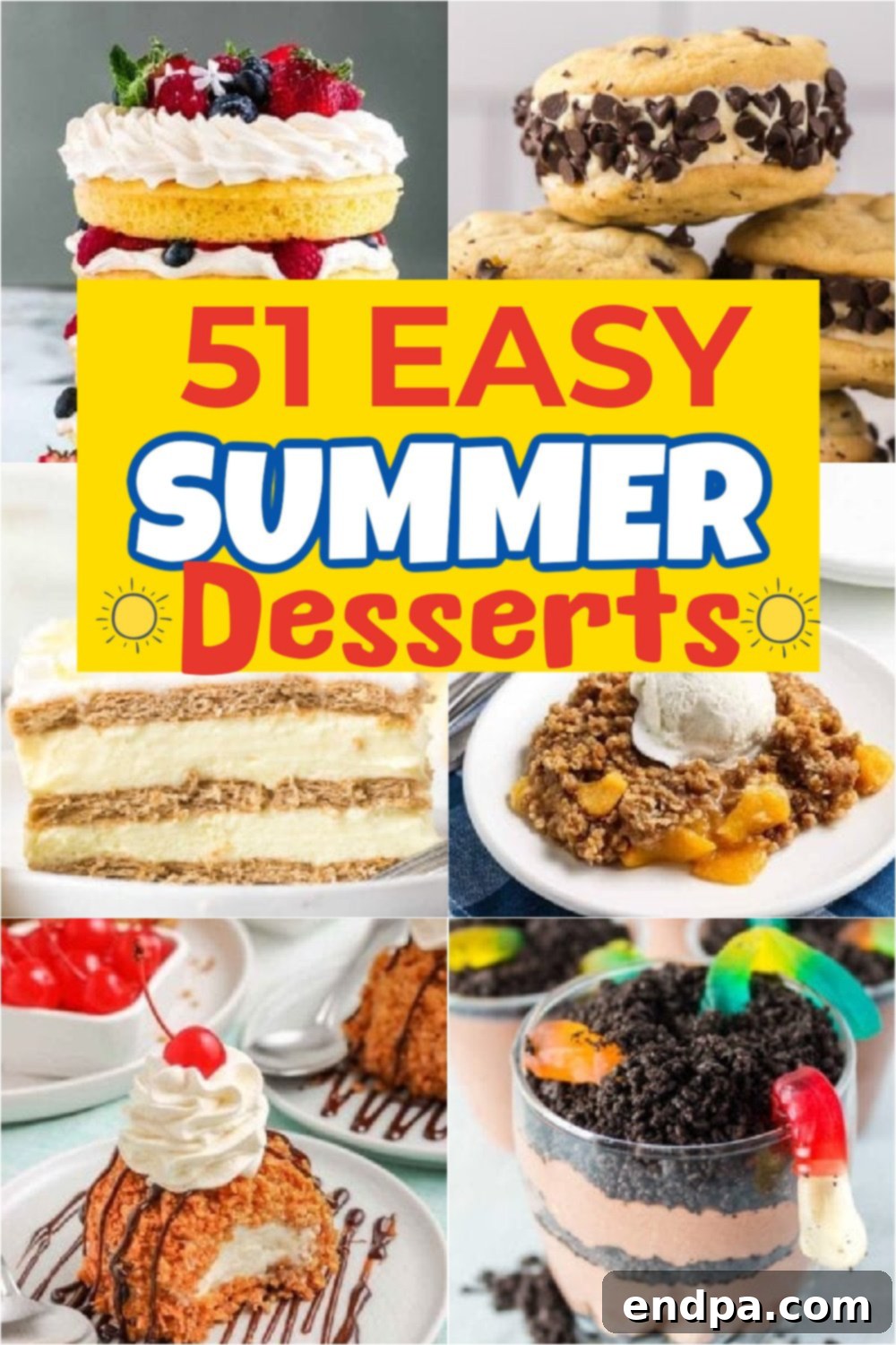 51 Effortless Summer Sweet Treats 2 Indulge in light and refreshing easy summer desserts perfect for any gathering. Discover 51 simple recipes including no-bake options for your next backyard BBQ or sunny afternoon treat. #summerdesserts #easyrecipes #nobakedesserts