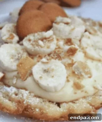 Banana Pudding Funnel Cakes, an elevated take on typical state fair food.