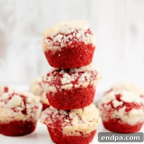 29 Irresistible Red Velvet Desserts 11 Soft and fluffy red velvet cream cheese muffins, with a delightful swirl of cream cheese filling and crumbly butter topping.