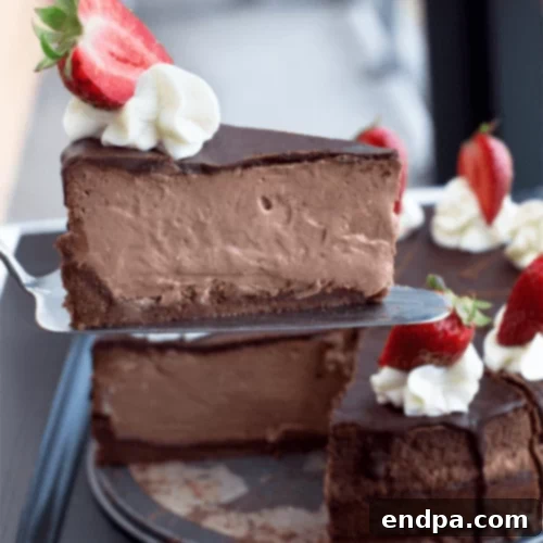 44 Refreshing No-Bake Summer Treats 15 A luxurious Chocolate Truffle Pie, featuring a dark, rich chocolate filling, possibly garnished with berries or chocolate shavings.