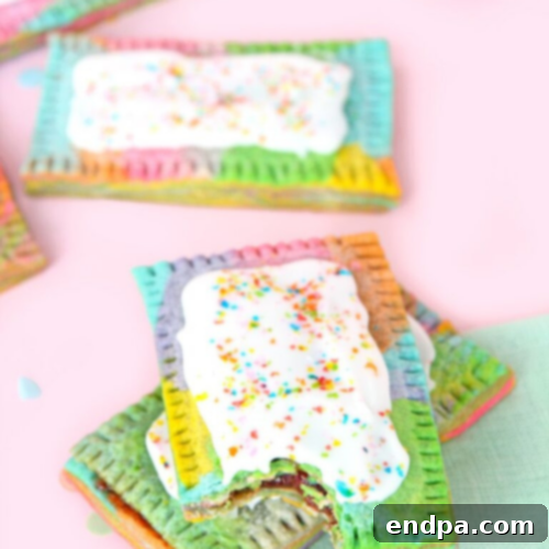 37 Whimsical Unicorn Treats 21 Rainbow Marbled Pop Tarts