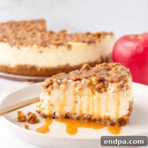 51 Effortless Apple Delights 13 Apple Crisp Cheesecake with creamy filling