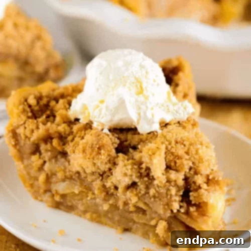 51 Effortless Apple Delights 34 Apple Crumb Pie with a scoop of ice cream