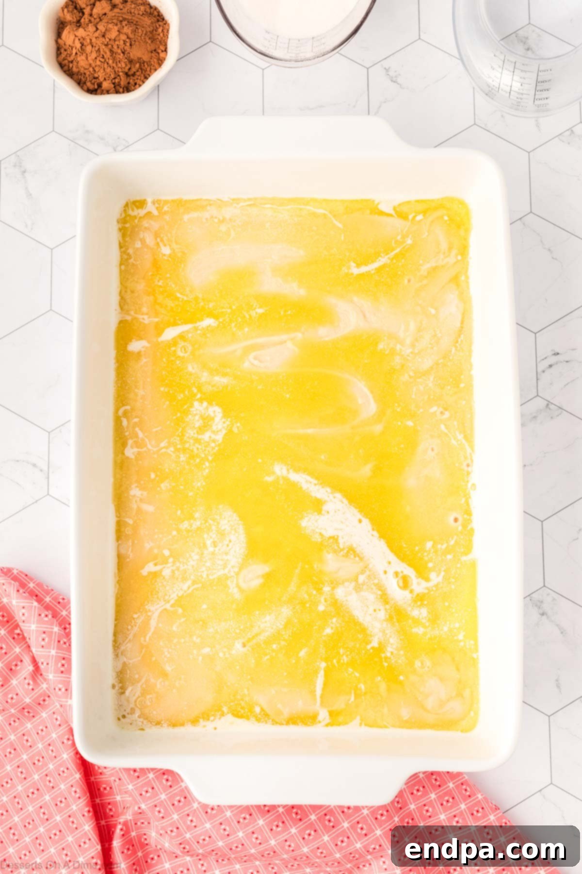 Melting butter in a baking dish