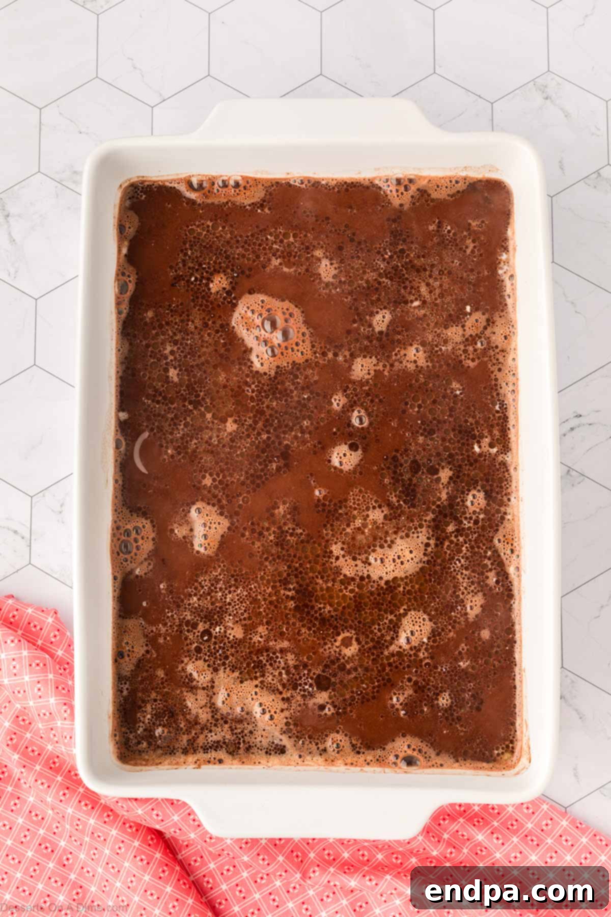 Topping with boiling water