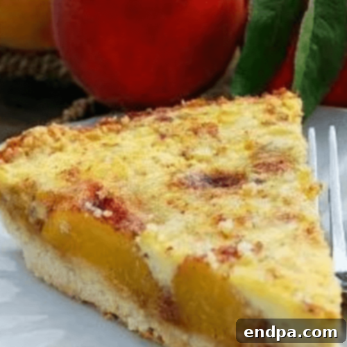 Peachy Keen: 51 Simple Dessert Ideas 9 Cinnamon Peach Kuchen with a crunchy shortbread-like crust and gooey cinnamon layer