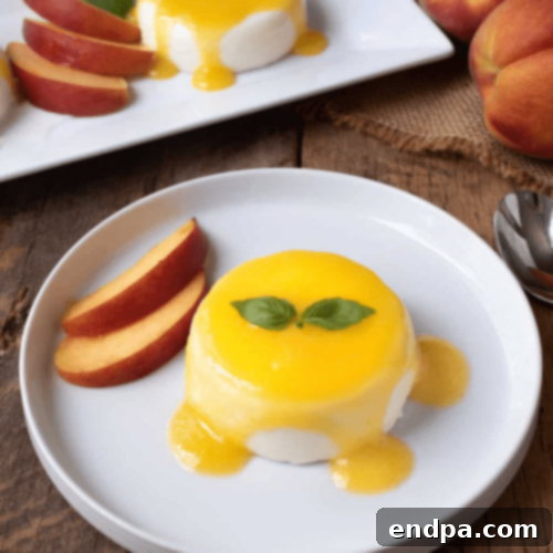 Peachy Keen: 51 Simple Dessert Ideas 18 Panna Cotta with fresh peach sauce, a creamy Italian dessert