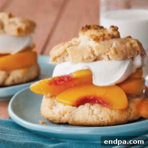 Peachy Keen: 51 Simple Dessert Ideas 19 Peach-Ginger Shortcake made with Bisquick, peach-ginger mixture, and whipped cream
