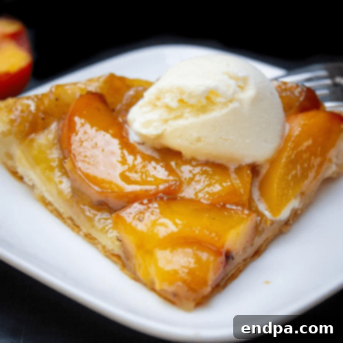 Peachy Keen: 51 Simple Dessert Ideas 26 Easy Peach Tarte Tatin with caramelized peaches and puff pastry crust