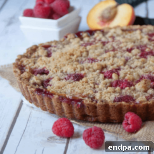 Peachy Keen: 51 Simple Dessert Ideas 33 Peach Raspberry Tart, a one-bowl tart with 2 peaches