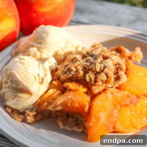 Peachy Keen: 51 Simple Dessert Ideas 41 Crockpot Peach Cobbler with sweet peaches and a buttery, crumbly topping