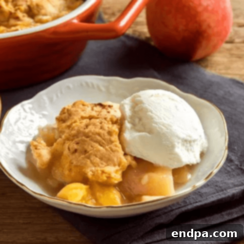 Peachy Keen: 51 Simple Dessert Ideas 44 Easy Spiced Peach Cobbler with canned peaches and a simple biscuit-like topping
