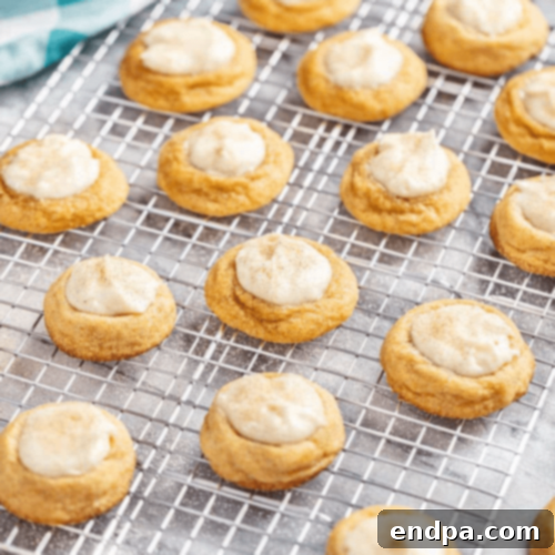 Wickedly Wonderful Halloween Cookie Ideas 18 Moist, soft Pumpkin Cheesecake Thumbprint Cookies full of pumpkin flavor