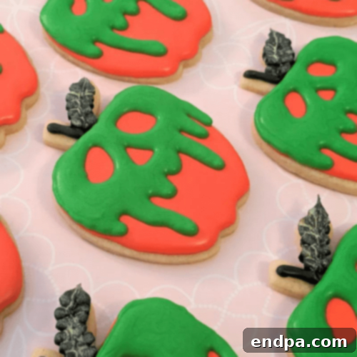 Wickedly Wonderful Halloween Cookie Ideas 24 Poison Apple Sugar Cookies, a blend of apples and Halloween, easy to make