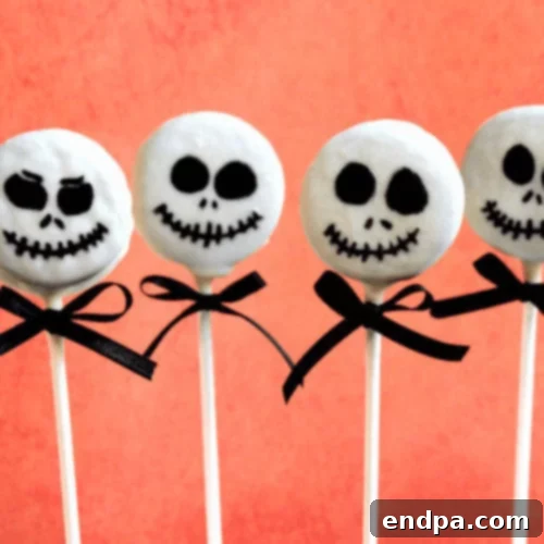 Wickedly Wonderful Halloween Cookie Ideas 27 Easy to make Jack Skellington Oreo Pops for Halloween party