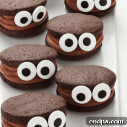 Wickedly Wonderful Halloween Cookie Ideas 28 White Chocolate Almond Monster Sandwich Cookies with perfect texture