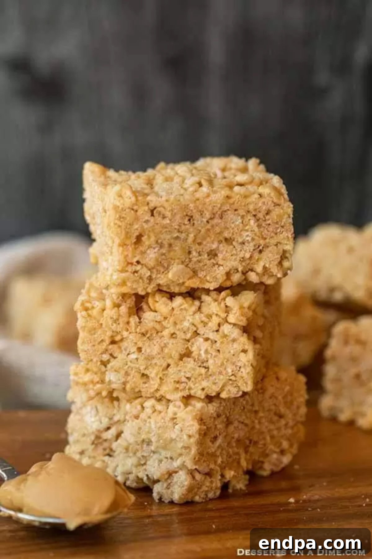 Rice Krispie Treats stacked together.