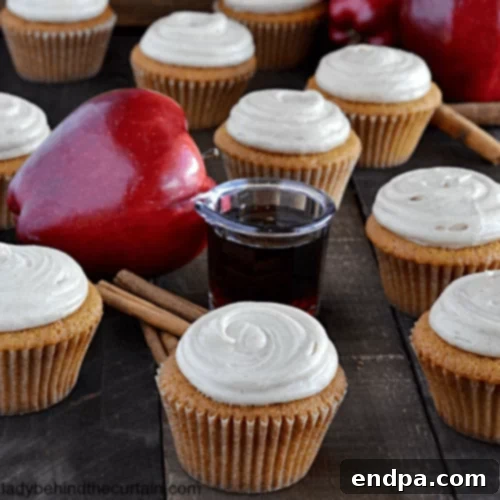 Cozy Apple Cider Maple Spice Cupcakes with a hint of cinnamon.