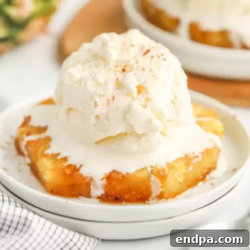 A warm Baked Pineapple Dessert with a golden-brown crumble topping.