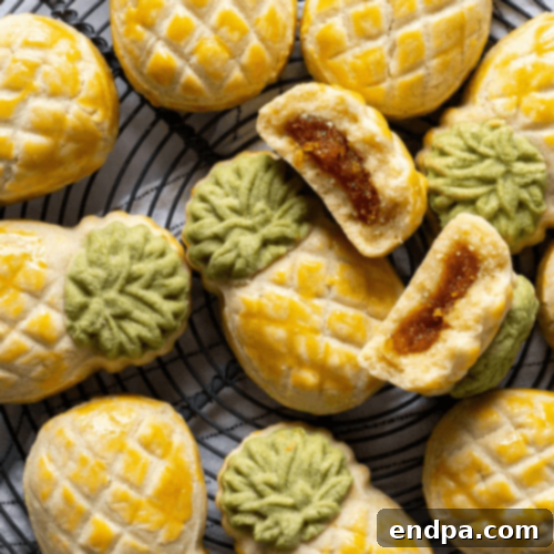 Delicate Pineapple Tarts with a buttery pastry and sweet homemade pineapple jam filling.