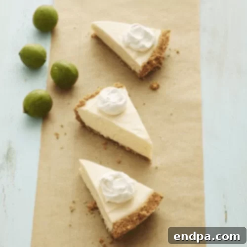 The Ultimate Collection of Tangy Lime Desserts 38 Slice of white chocolate-mascarpone key lime pie with whipped cream and lime zest.