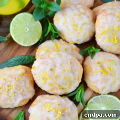 The Ultimate Collection of Tangy Lime Desserts 43 Spring lime tea cookies with a delicate glaze, garnished with lime zest.