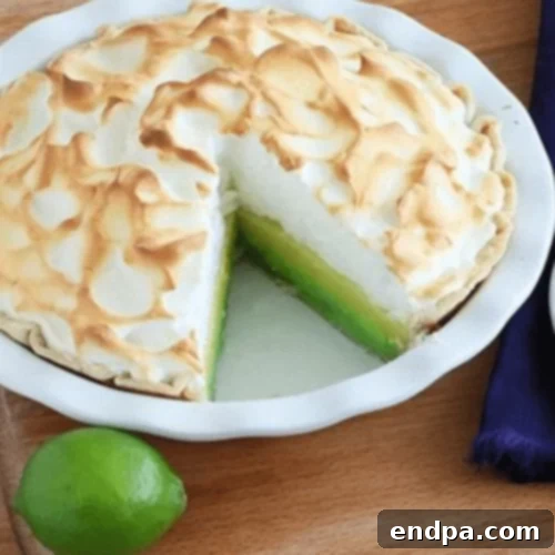 The Ultimate Collection of Tangy Lime Desserts 50 Lemon-lime meringue pie with a tall, toasted meringue topping.