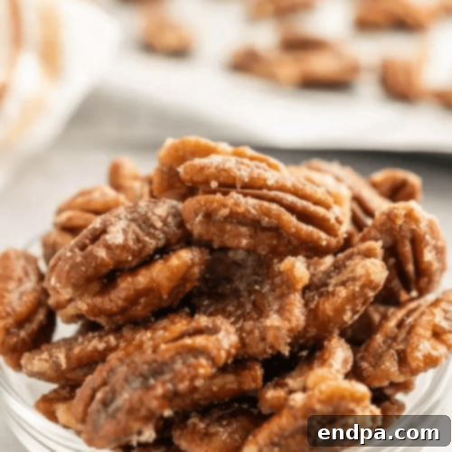 Sweet and crunchy Candied Pecans.