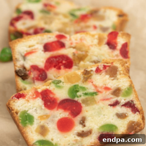 A colorful and delicious Gluten Free Fruit Cake.