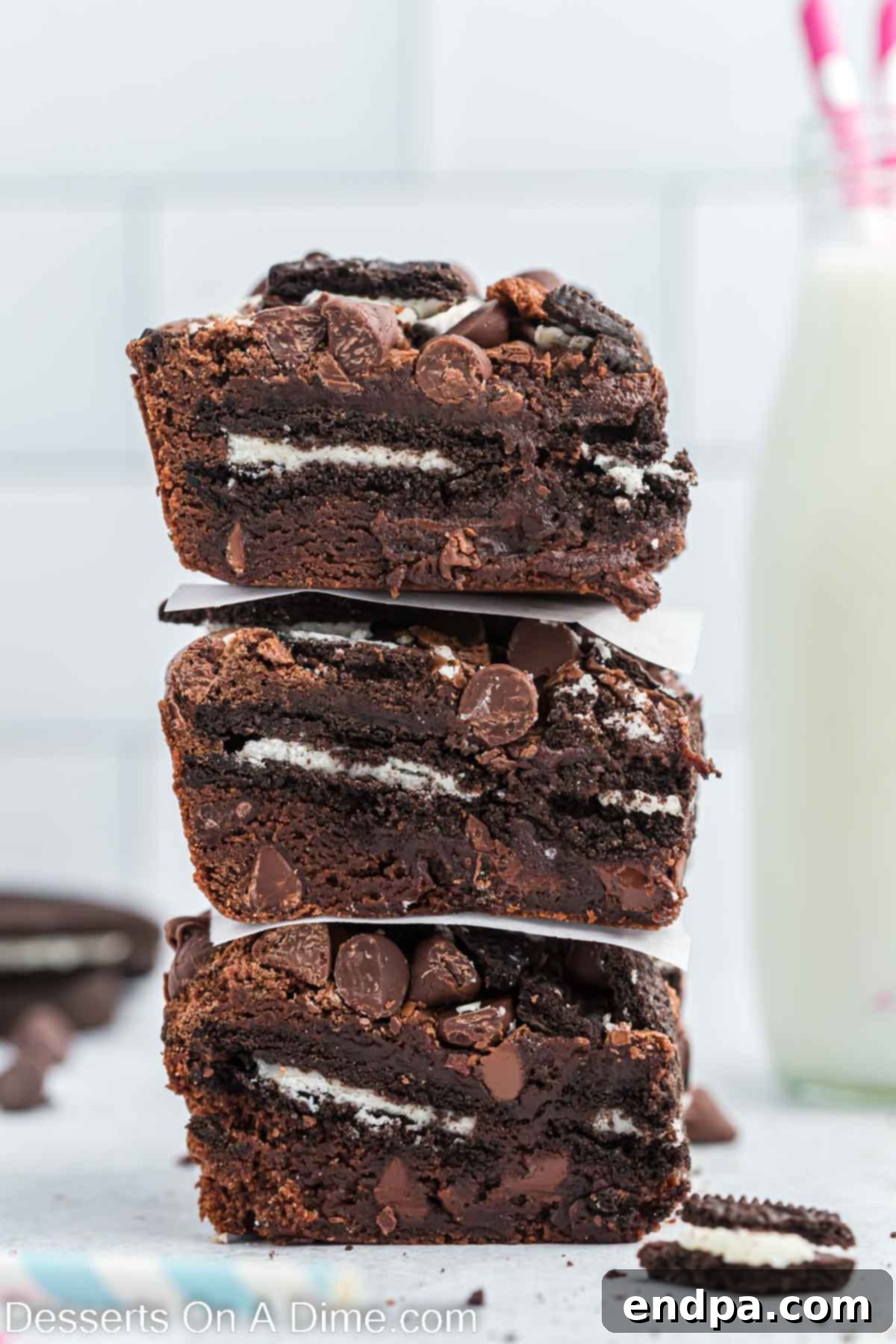 The Ultimate Brownie Doneness Test 3 A stack of freshly baked, perfectly fudgy brownies, ready to be enjoyed.