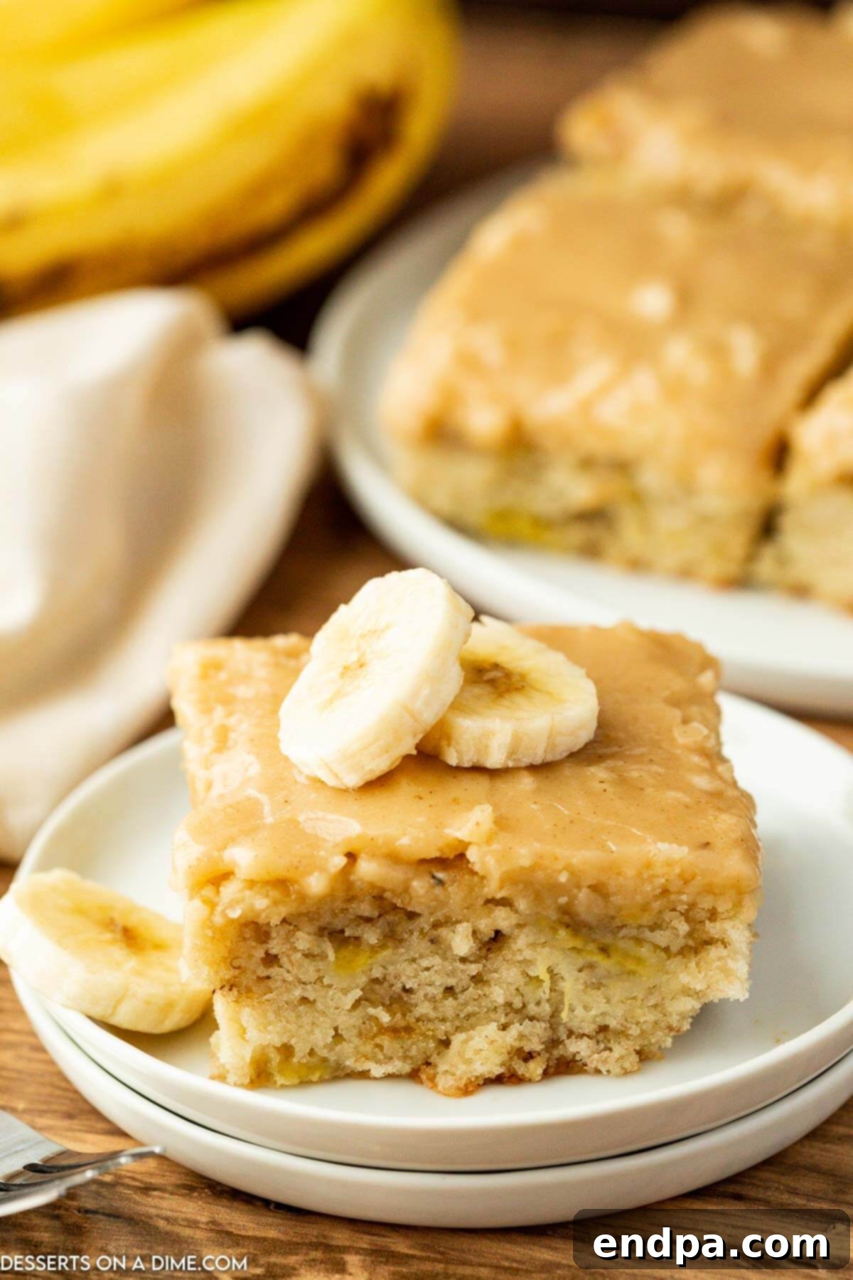 Decadent Banana Bread Brownies 2 Banana Bread Brownies cut into bars.